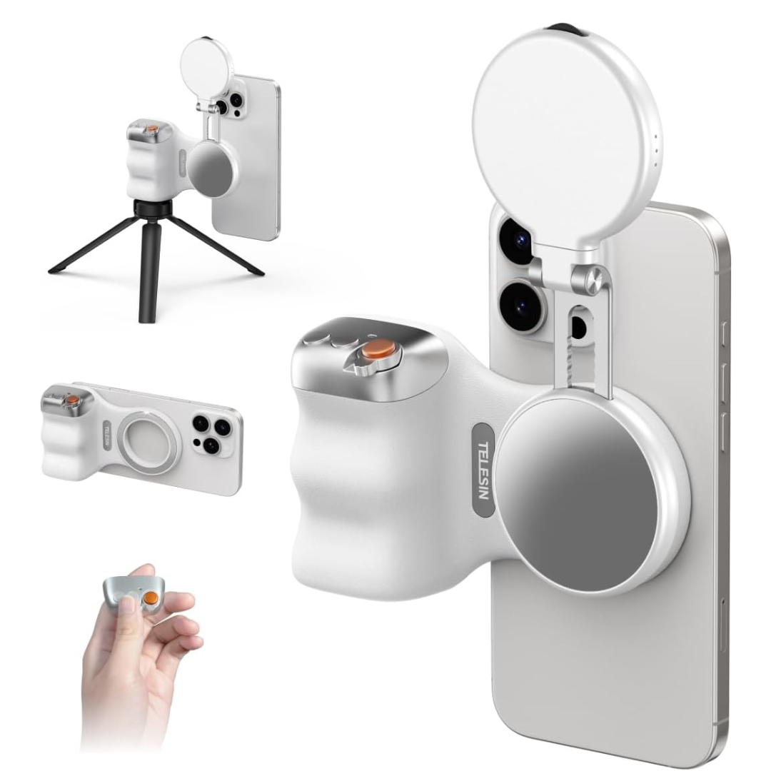 Kit Magnetico para Celulares, Grip + Luz