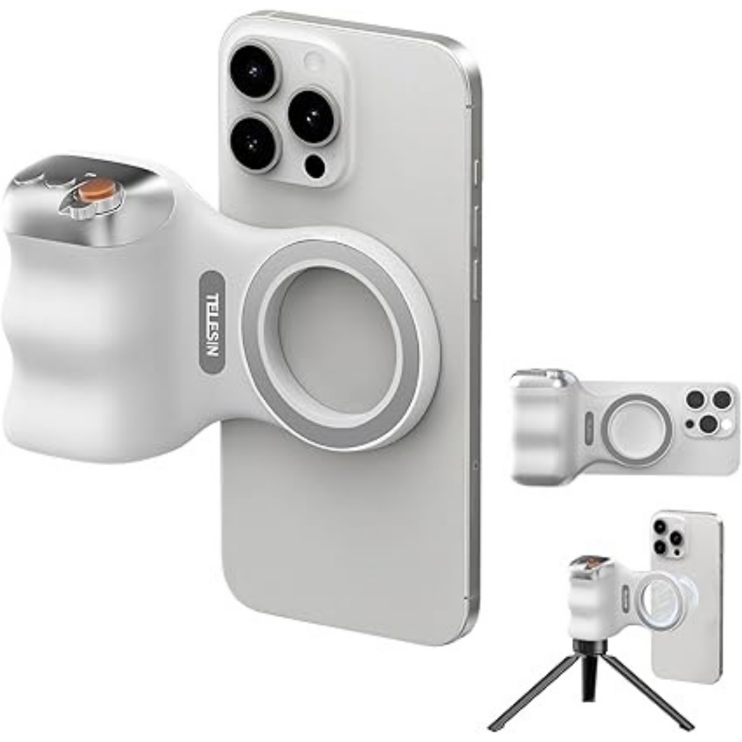 Kit Magnetico para Celulares, Grip + Luz