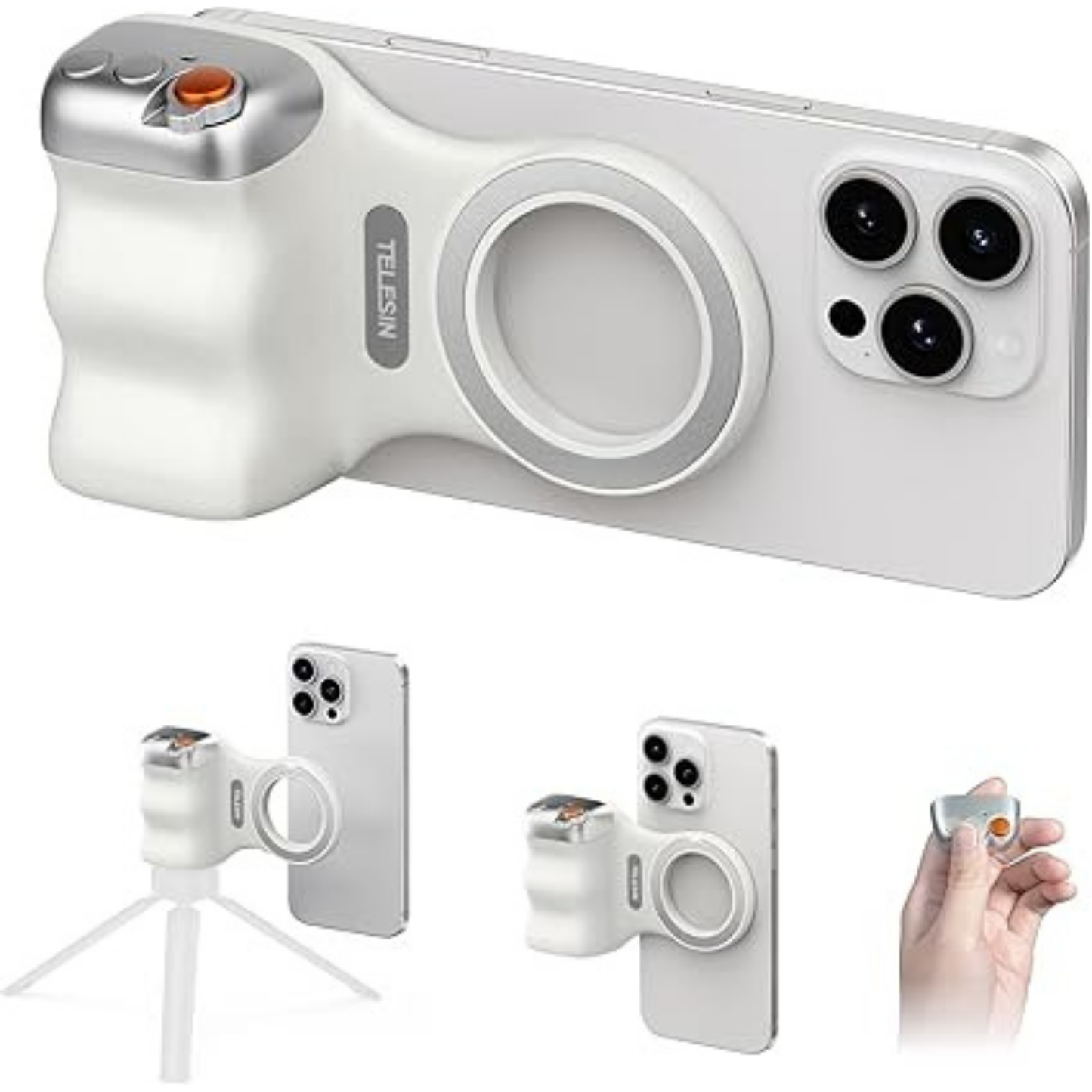 Kit Magnetico para Celulares, Grip + Luz