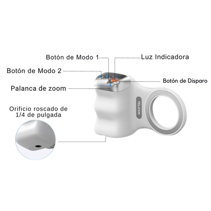 Kit Magnetico para Celulares, Grip + Luz