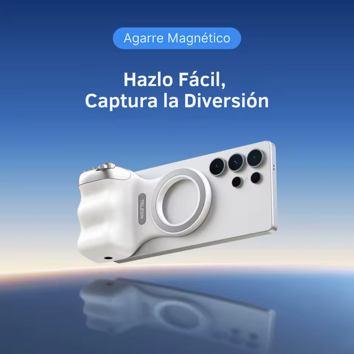 Kit Magnetico para Celulares, Grip + Luz