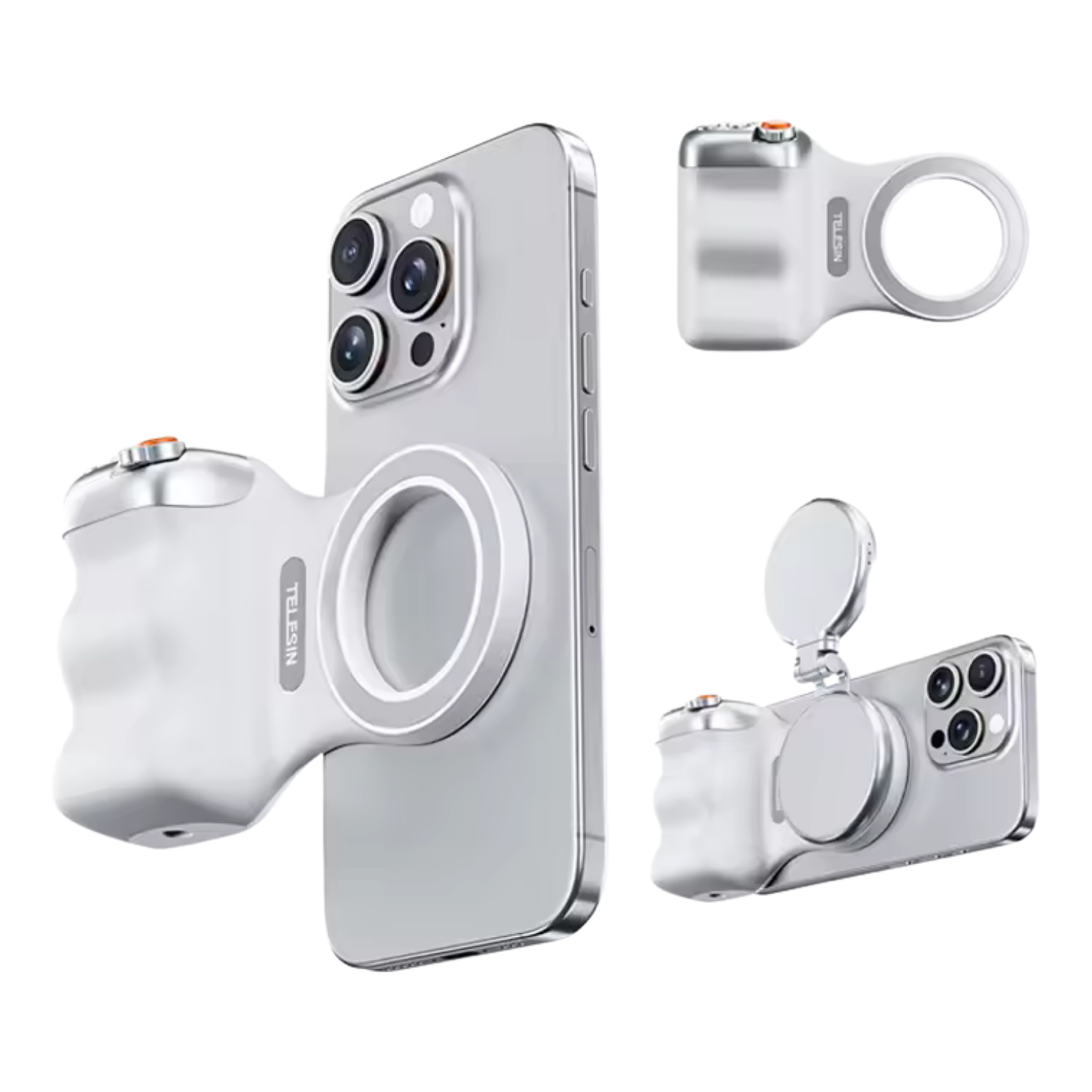 Kit Magnetico para Celulares, Grip + Luz