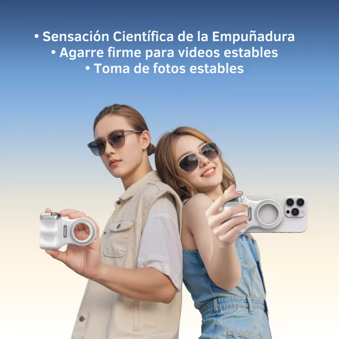 Kit Magnetico para Celulares, Grip + Luz