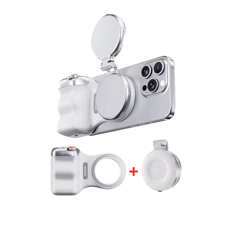 Kit Magnetico para Celulares, Grip + Luz